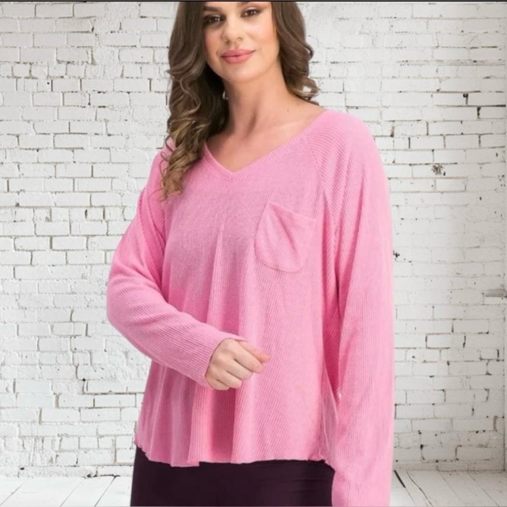 Jenni V-Neck PJ Top Medium NWOT | Red or Pink Long Sleeve Comfy Sleepwear